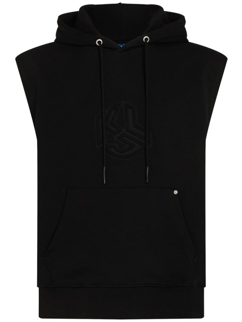 Karl Lagerfeld Jeans monogram-embossed sleeveless hoodie - Black von Karl Lagerfeld Jeans