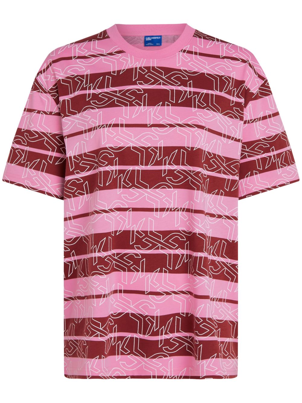 Karl Lagerfeld Jeans monogram striped T-shirt - Pink von Karl Lagerfeld Jeans