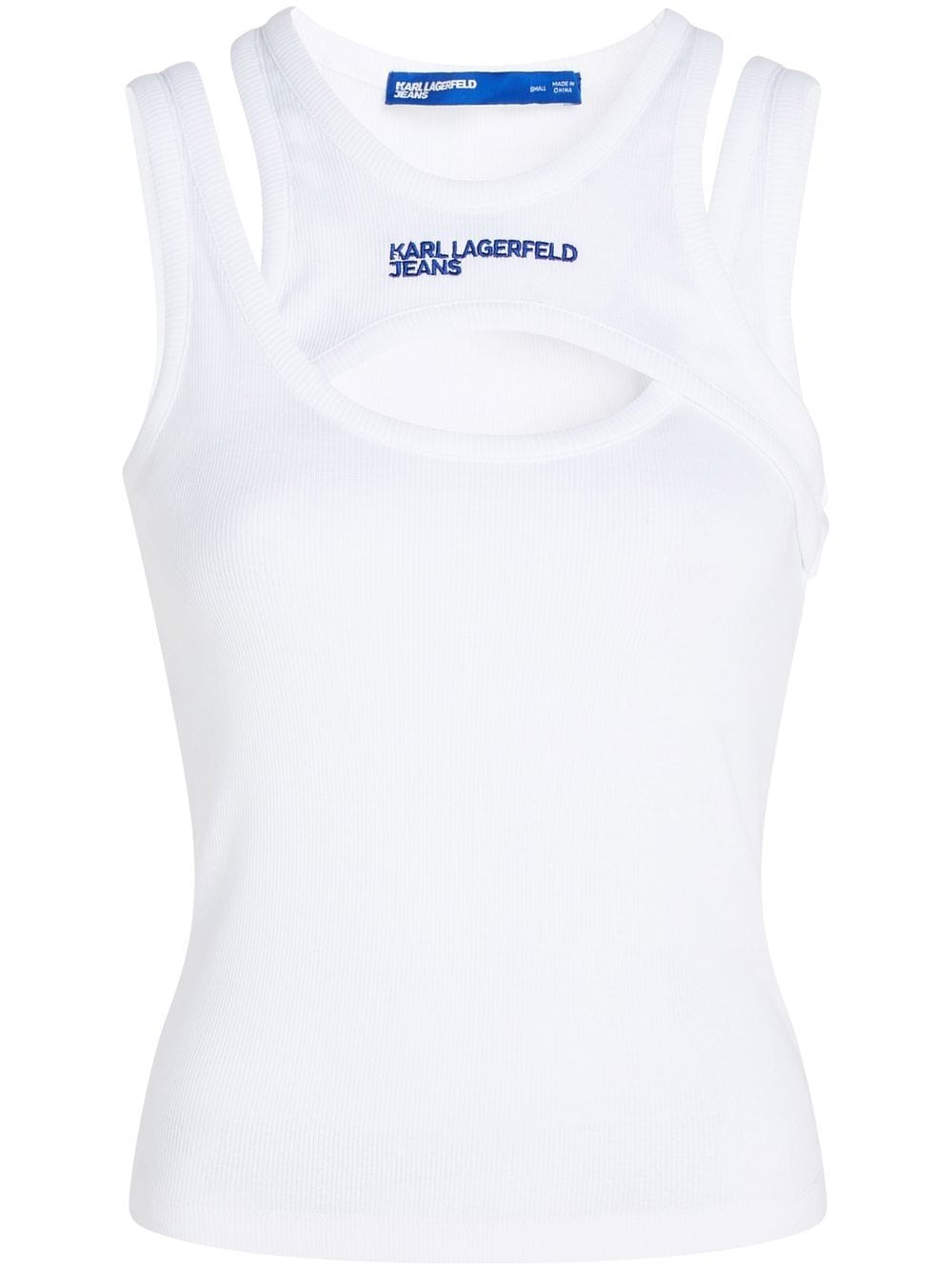 Karl Lagerfeld Jeans layered ribbed tank top - White von Karl Lagerfeld Jeans