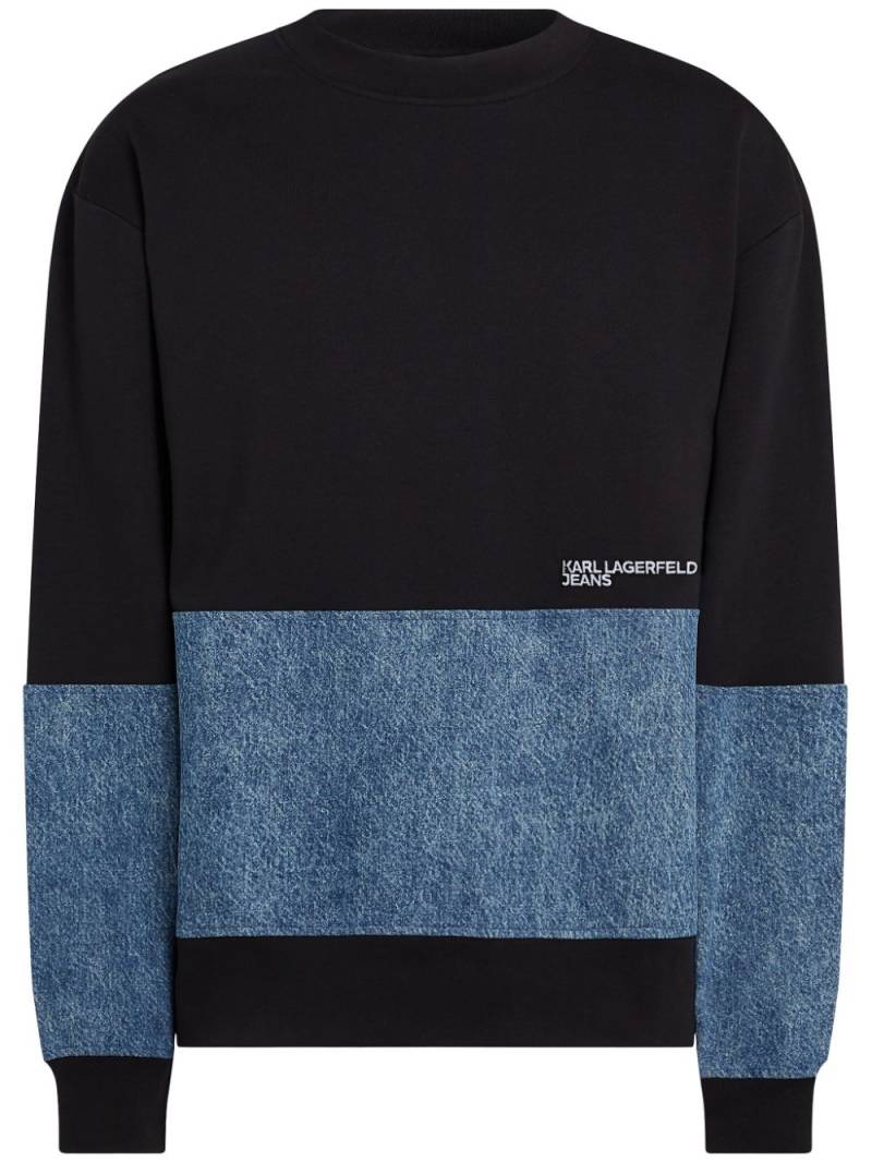 Karl Lagerfeld Jeans paneled denim sweatshirt - Black von Karl Lagerfeld Jeans