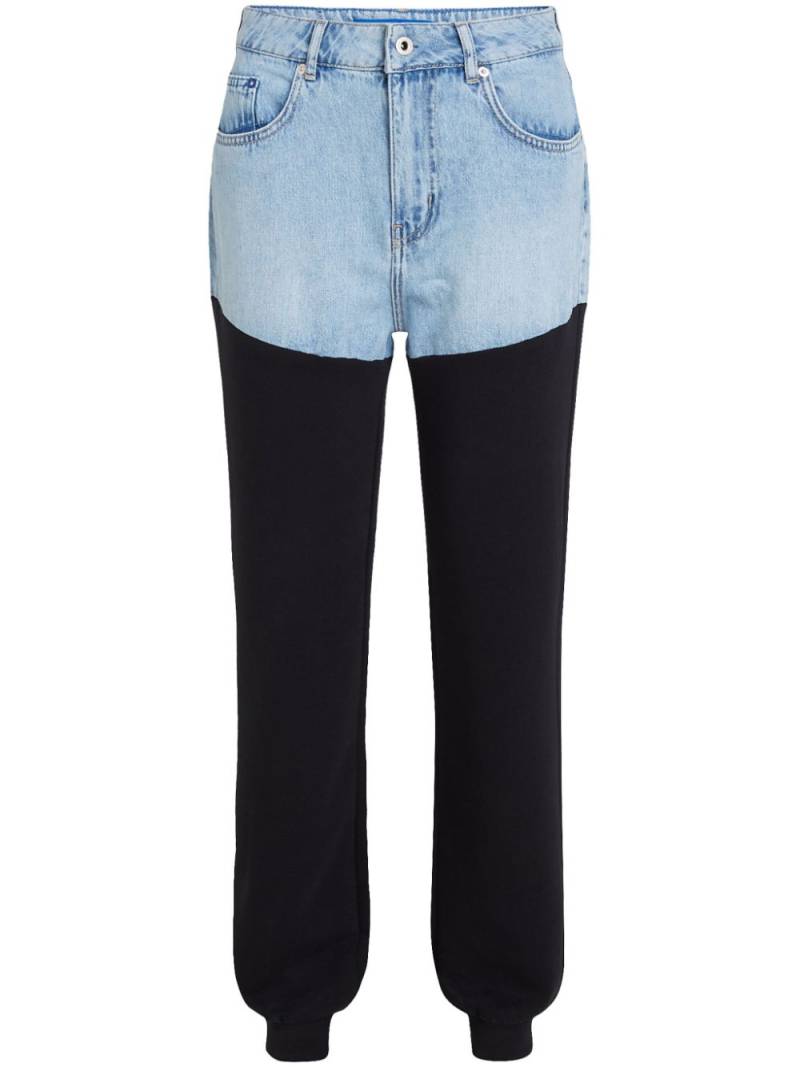 Karl Lagerfeld Jeans panelled organic cotton trousers - Blue von Karl Lagerfeld Jeans