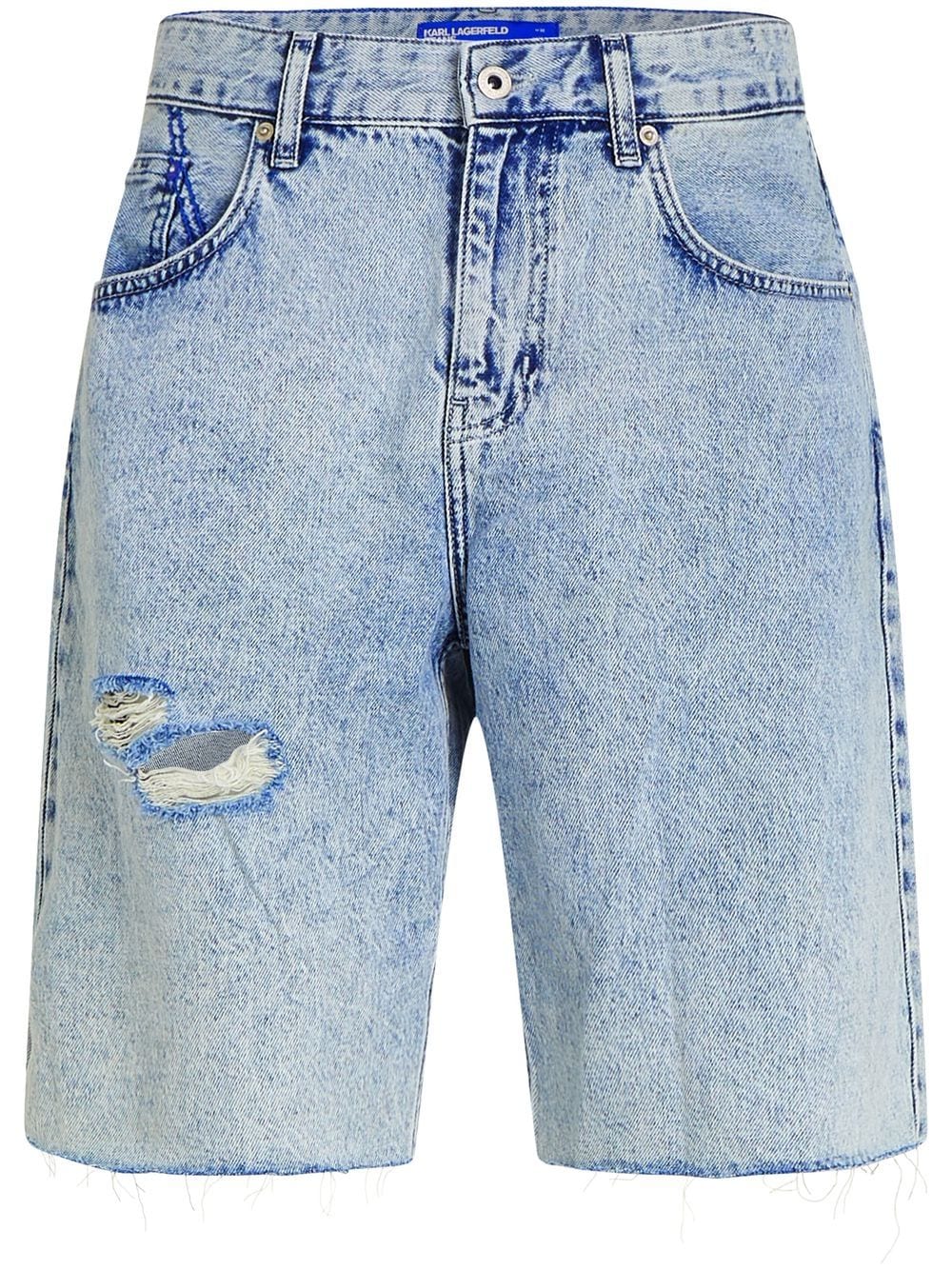 Karl Lagerfeld Jeans relaxed-cut distressed shorts - Blue von Karl Lagerfeld Jeans