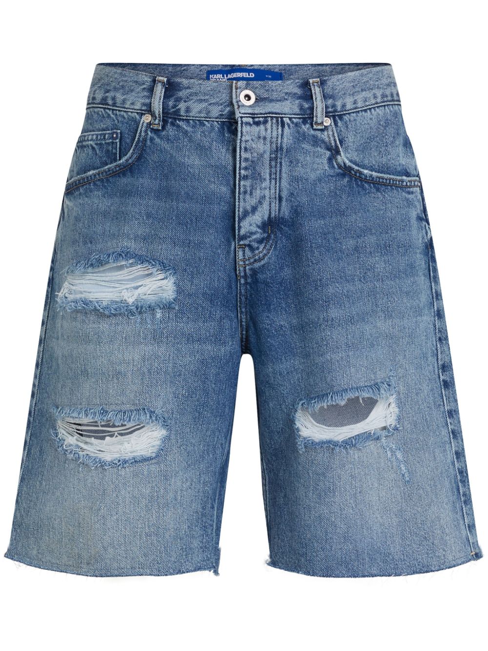 Karl Lagerfeld Jeans distressed denim shorts - Blue von Karl Lagerfeld Jeans