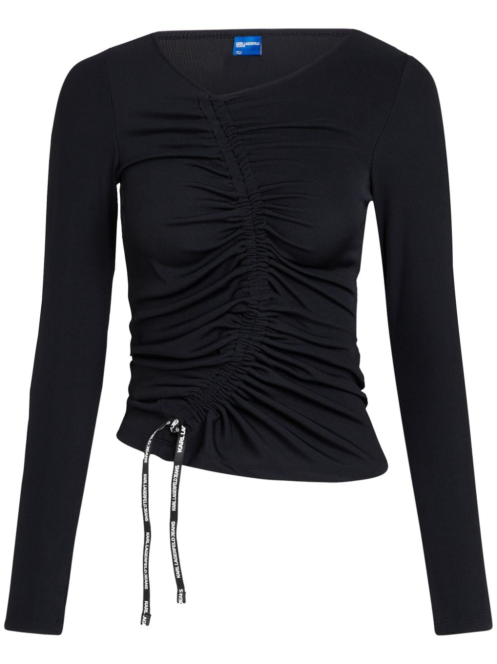 Karl Lagerfeld Jeans ruched long-sleeve top - Black von Karl Lagerfeld Jeans