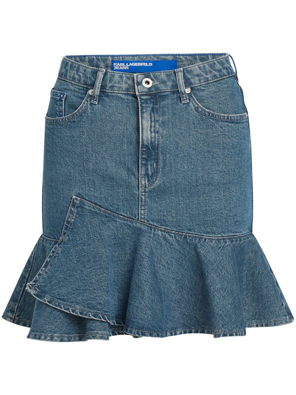 Karl Lagerfeld Jeans ruffled denim mini skirt - Blue von Karl Lagerfeld Jeans