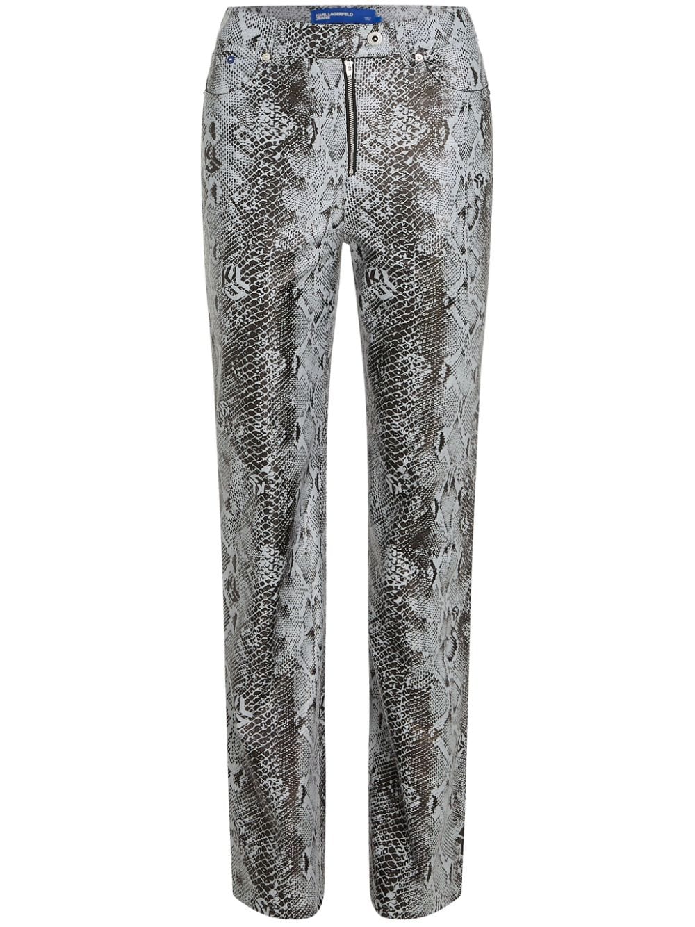 Karl Lagerfeld Jeans snake-print faux-leather trousers - Grey von Karl Lagerfeld Jeans