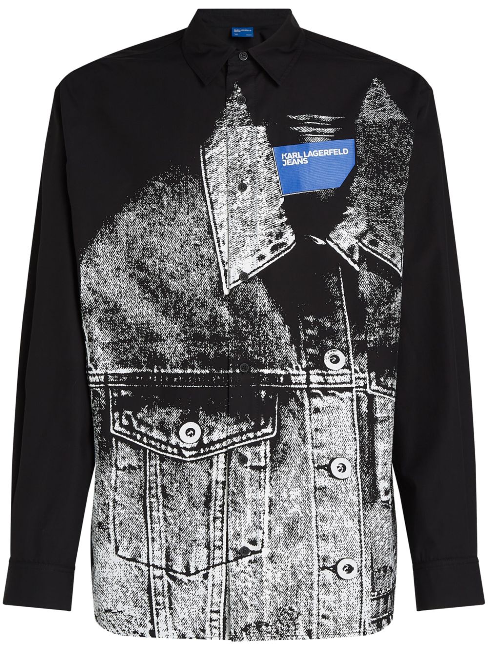 Karl Lagerfeld Jeans trompe-l’oeil cotton shirt - Black von Karl Lagerfeld Jeans