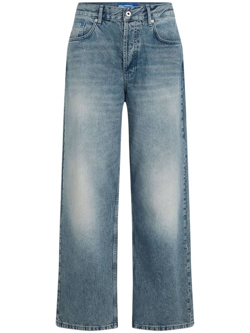 Karl Lagerfeld Jeans whiskering-effect wide-leg jeans - Blue von Karl Lagerfeld Jeans