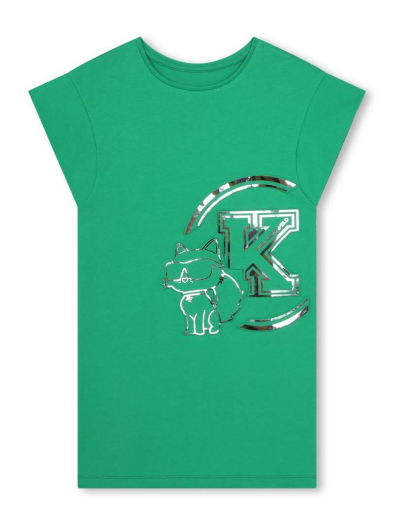 Karl Lagerfeld Kids Choupette cotton dress T-shirt - Green von Karl Lagerfeld Kids