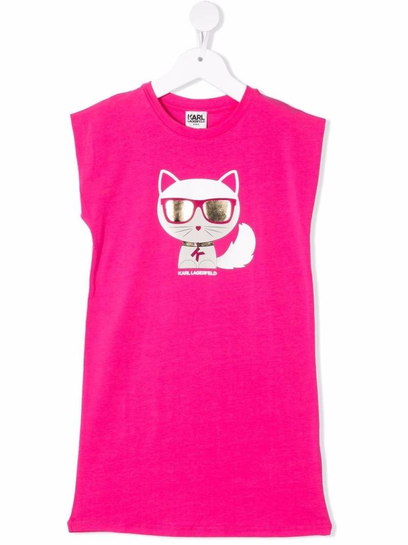 Karl Lagerfeld Kids Choupette-print T-shirt dress - Pink von Karl Lagerfeld Kids