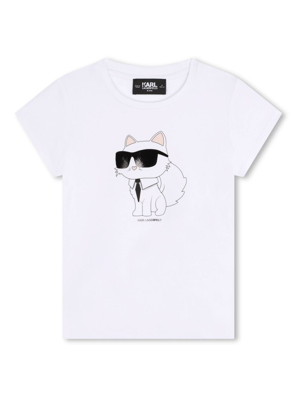Karl Lagerfeld Kids Choupette-print crew-neck T-shirt - White von Karl Lagerfeld Kids