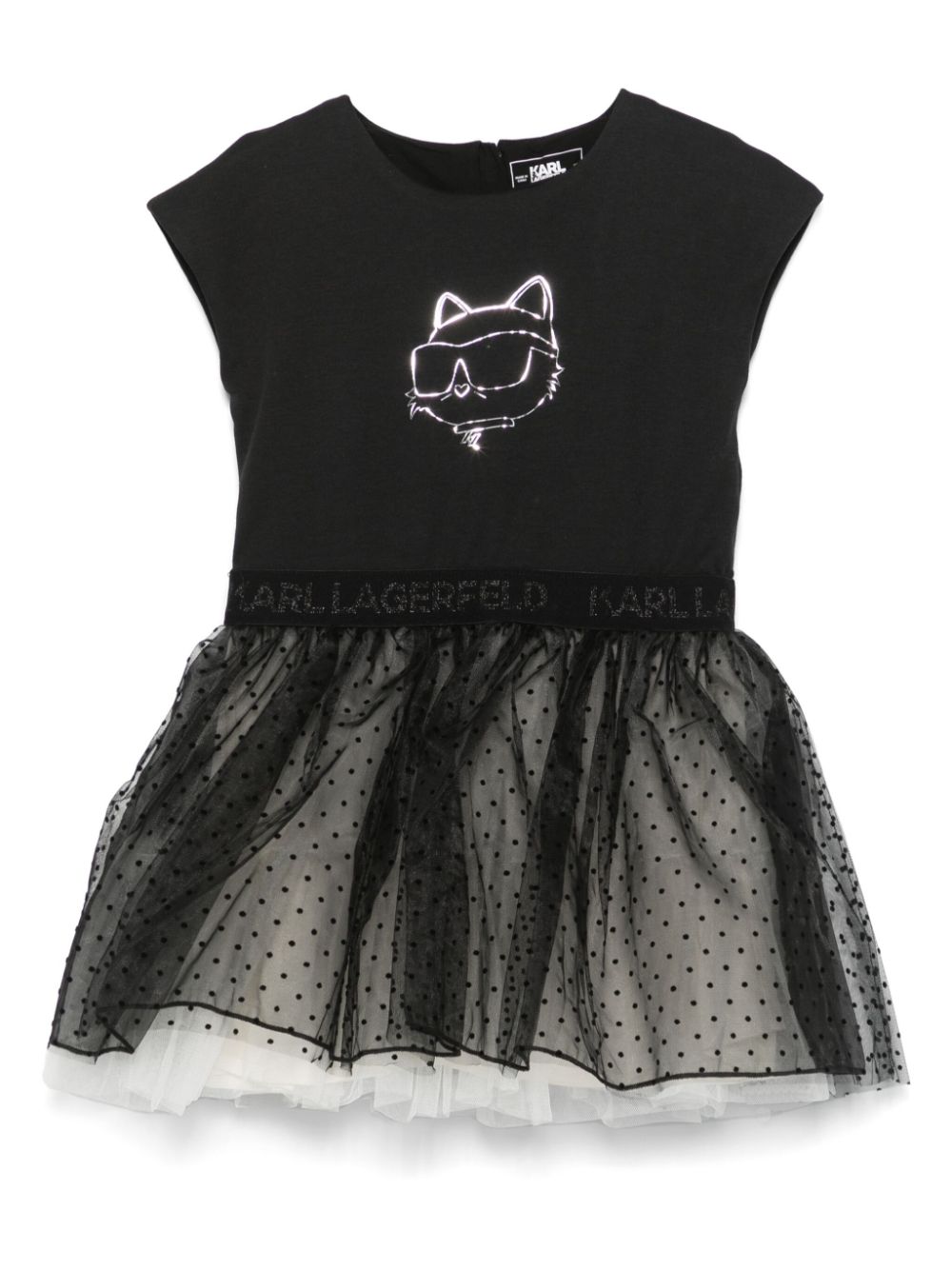 Karl Lagerfeld Kids Choupette-print dress - Black von Karl Lagerfeld Kids