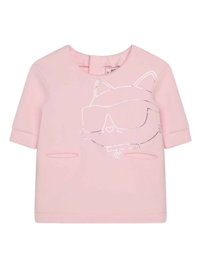 Karl Lagerfeld Kids Choupette round-neck dress - Pink von Karl Lagerfeld Kids