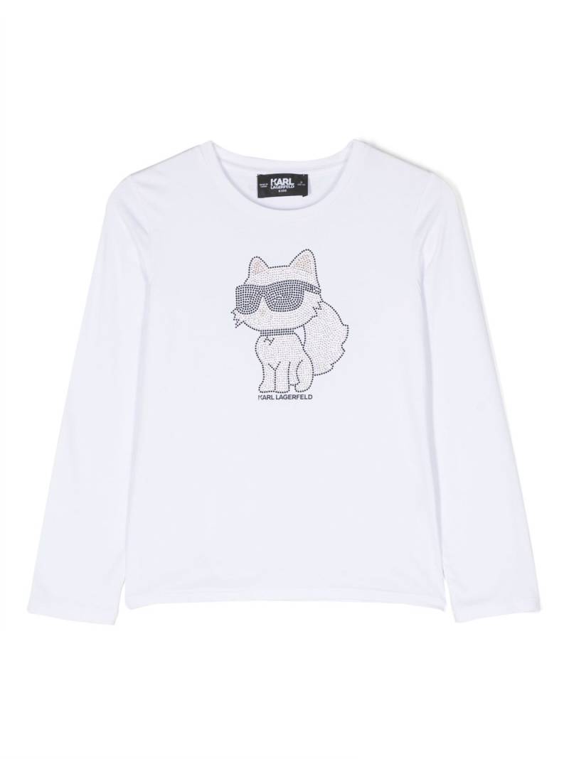 Karl Lagerfeld Kids Choupette studded T-shirt - White von Karl Lagerfeld Kids