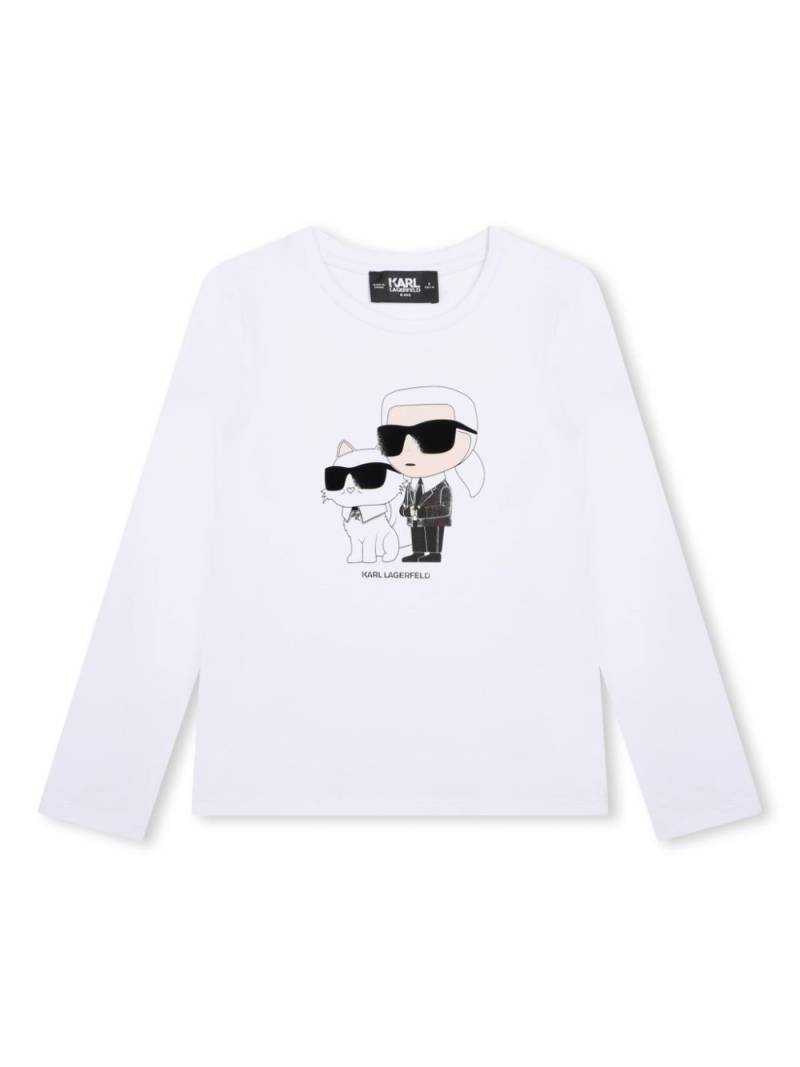 Karl Lagerfeld Kids Ikonik Karl-print long-sleeved T-shirt - White von Karl Lagerfeld Kids