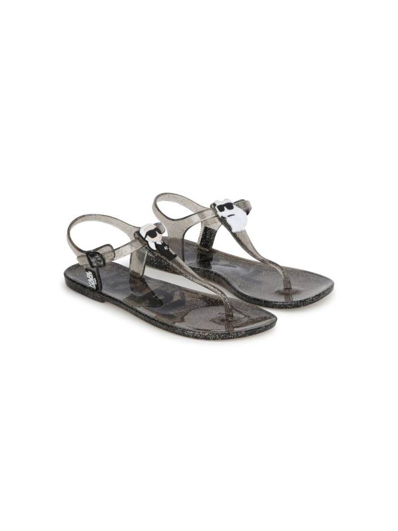 Karl Lagerfeld Kids Ikonik Karl & Choupette transparent sandals - Black von Karl Lagerfeld Kids