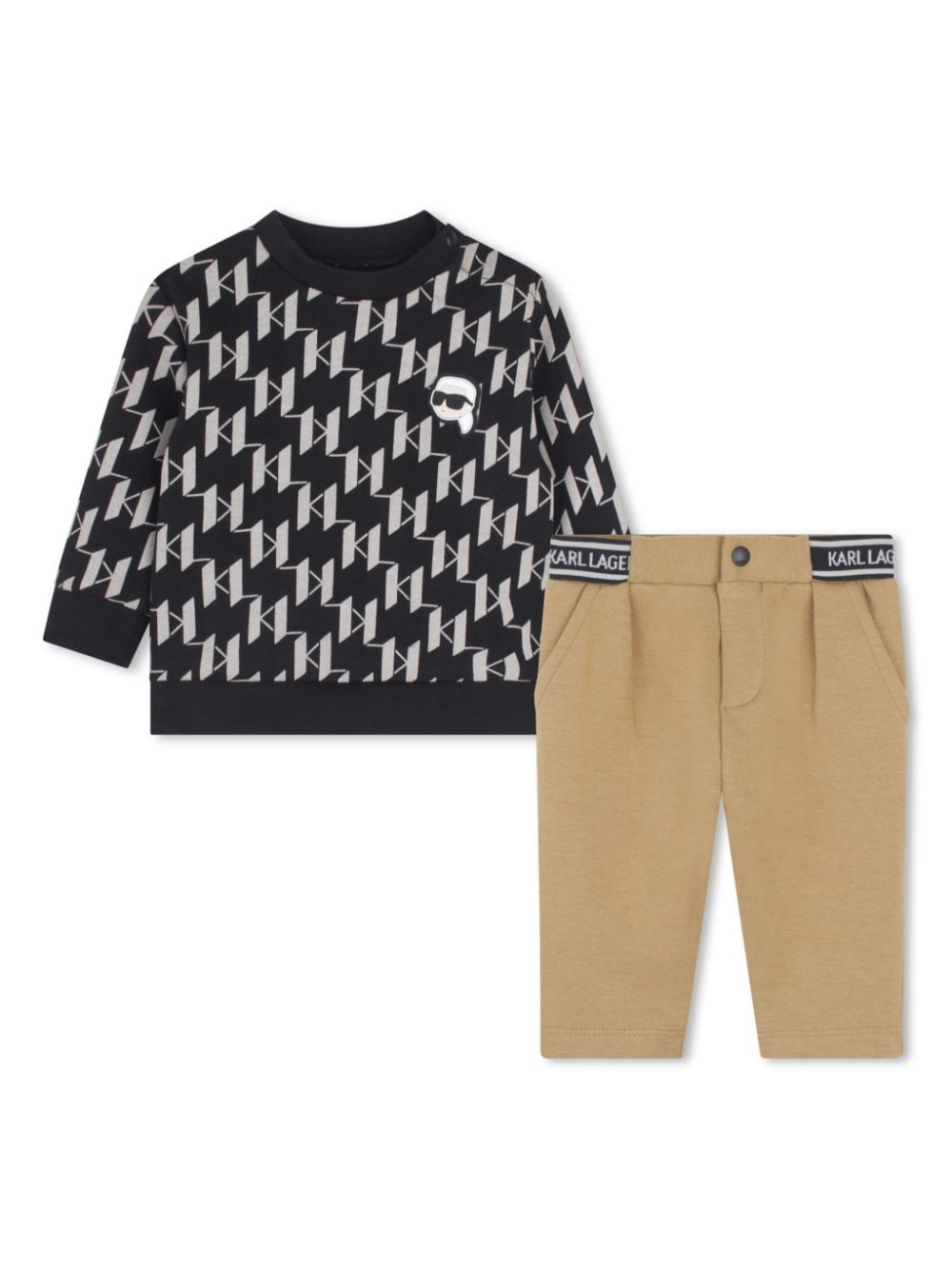 Karl Lagerfeld Kids KL monogram sweater and trousers set - Black von Karl Lagerfeld Kids