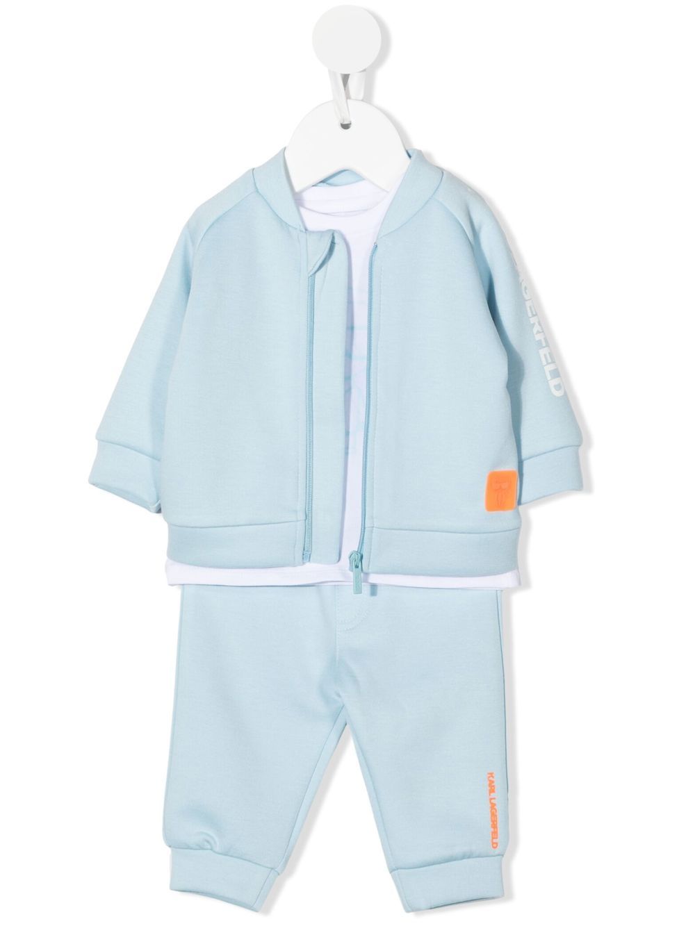 Karl Lagerfeld Kids Karl logo three-piece tracksuit - Blue von Karl Lagerfeld Kids