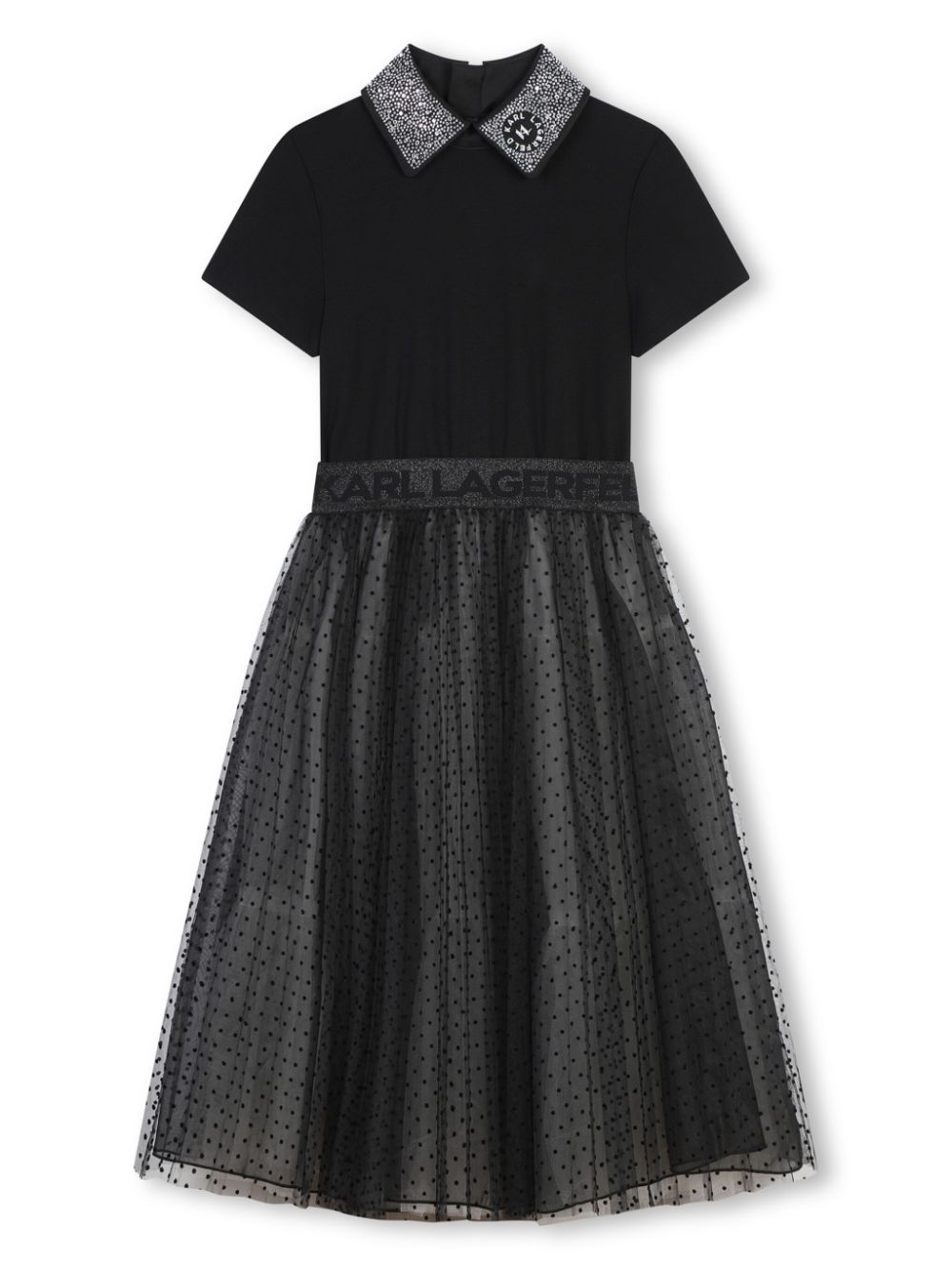 Karl Lagerfeld Kids crystal-embellished panelled tutu dress - Black von Karl Lagerfeld Kids