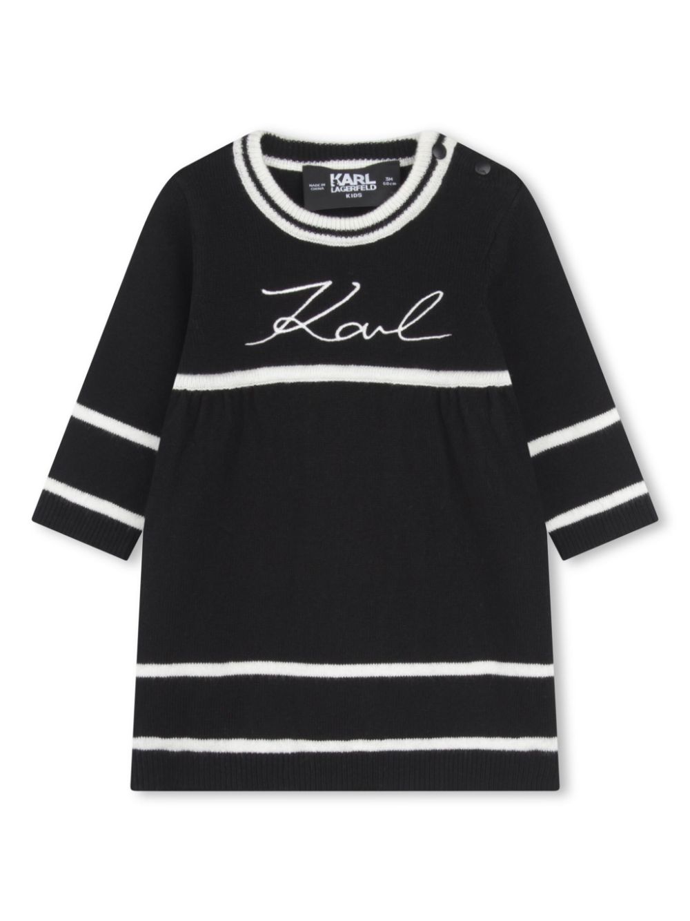 Karl Lagerfeld Kids embroidered-logo knitted dress - Black von Karl Lagerfeld Kids