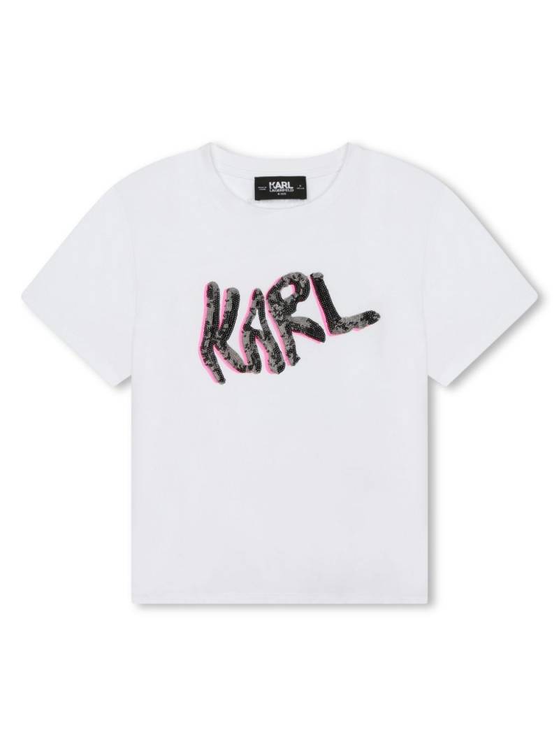 Karl Lagerfeld Kids logo-embellished cotton T-shirt - White von Karl Lagerfeld Kids