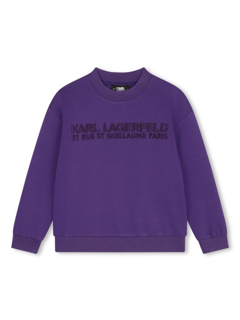 Karl Lagerfeld Kids logo-embroidered jersey sweatshirt - Purple von Karl Lagerfeld Kids