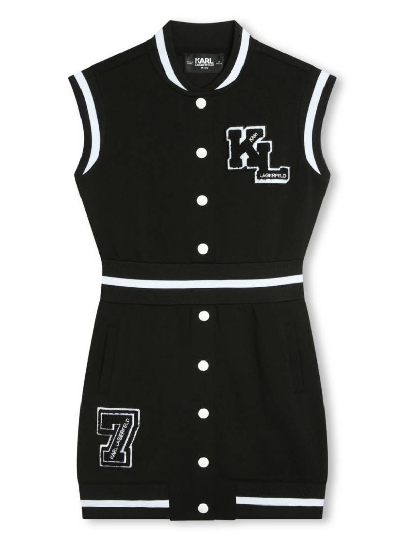 Karl Lagerfeld Kids logo-patch sleeveless minidress - Black von Karl Lagerfeld Kids