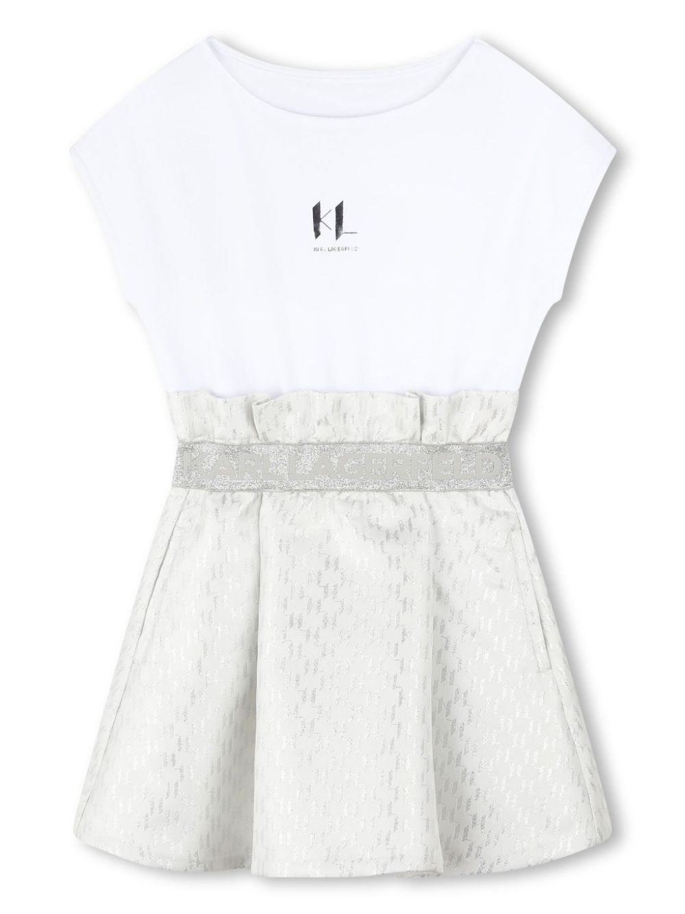 Karl Lagerfeld Kids logo-print A-line dress - White von Karl Lagerfeld Kids