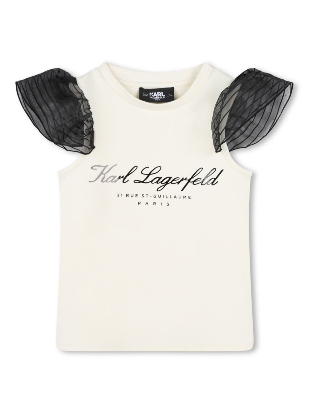 Karl Lagerfeld Kids logo-print cap-sleeves T-shirt - White von Karl Lagerfeld Kids