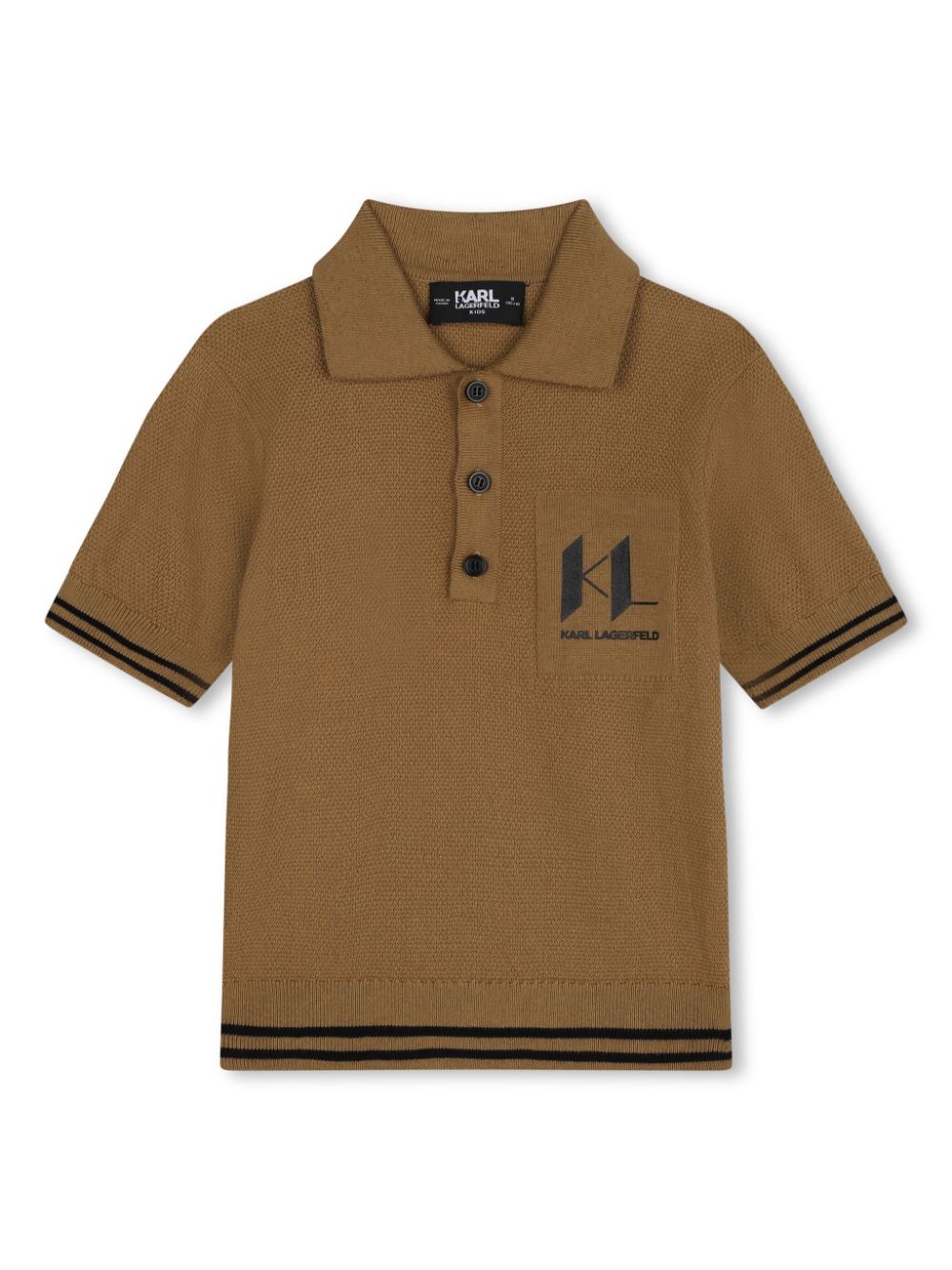 Karl Lagerfeld Kids logo-print cotton polo shirt - Brown von Karl Lagerfeld Kids