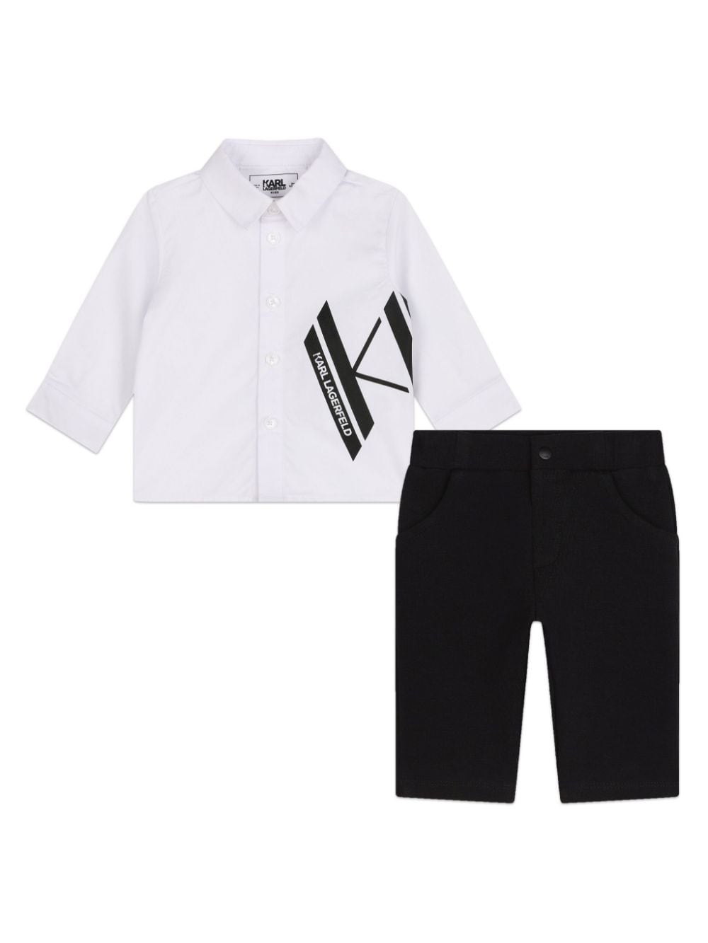 Karl Lagerfeld Kids logo-print cotton short set - White von Karl Lagerfeld Kids