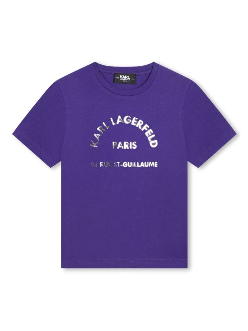 Karl Lagerfeld Kids logo-print crew-neck T-shirt - Purple von Karl Lagerfeld Kids