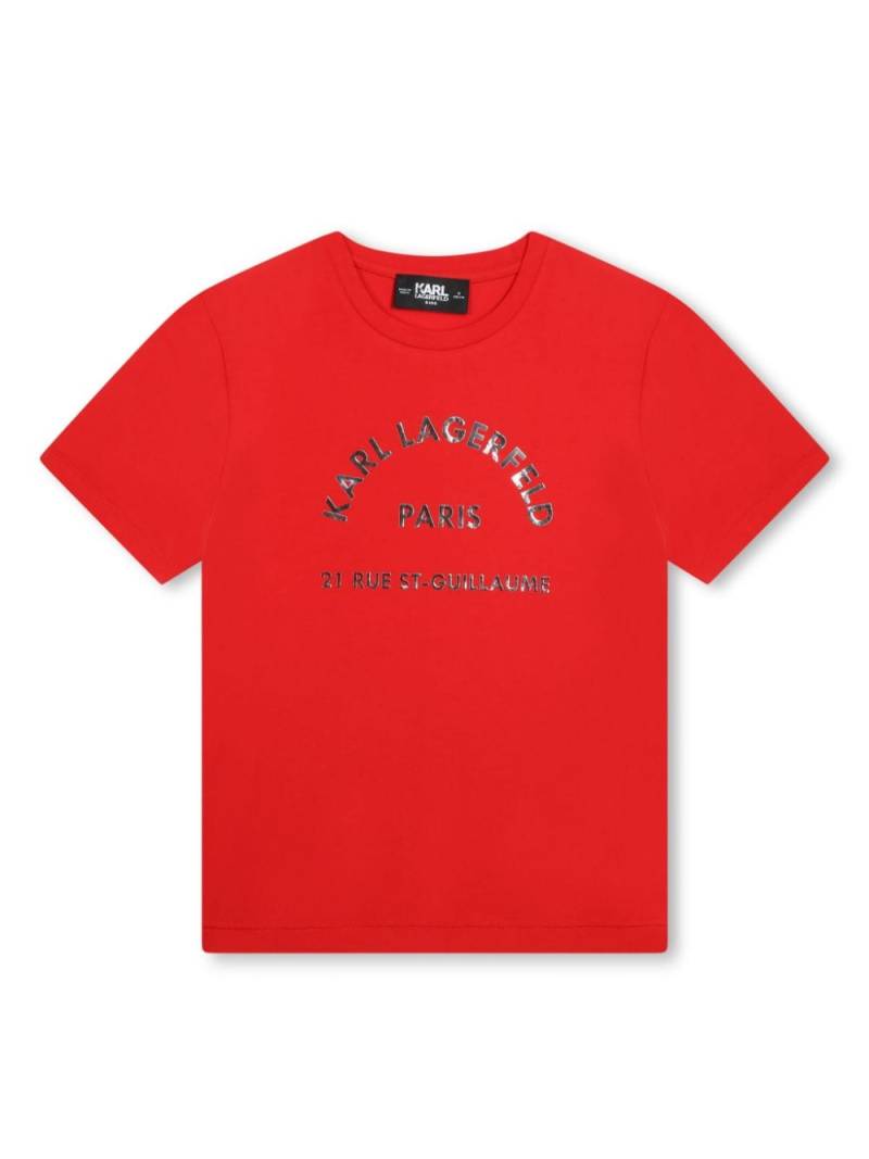 Karl Lagerfeld Kids logo-print crew-neck T-shirt - Red von Karl Lagerfeld Kids