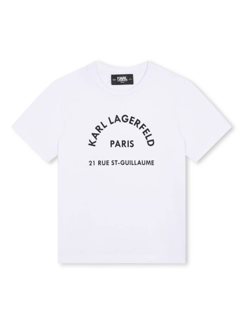 Karl Lagerfeld Kids logo-print crew-neck T-shirt - White von Karl Lagerfeld Kids