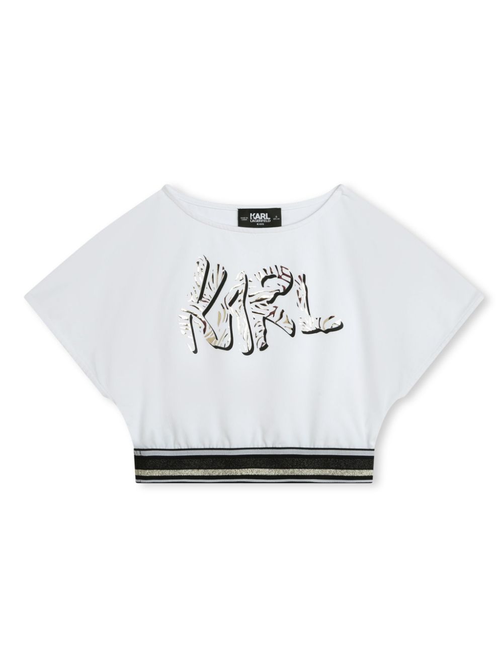 Karl Lagerfeld Kids logo-print glitter jersey T-shirt - White von Karl Lagerfeld Kids