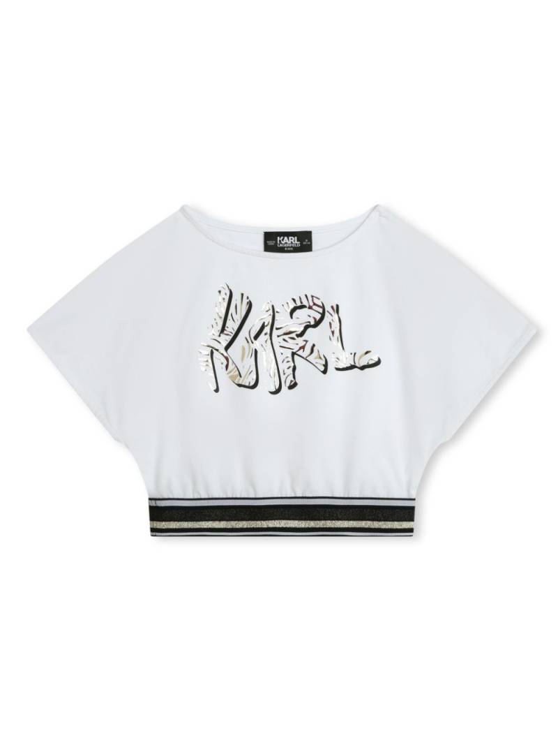 Karl Lagerfeld Kids logo-print glitter jersey T-shirt - White von Karl Lagerfeld Kids