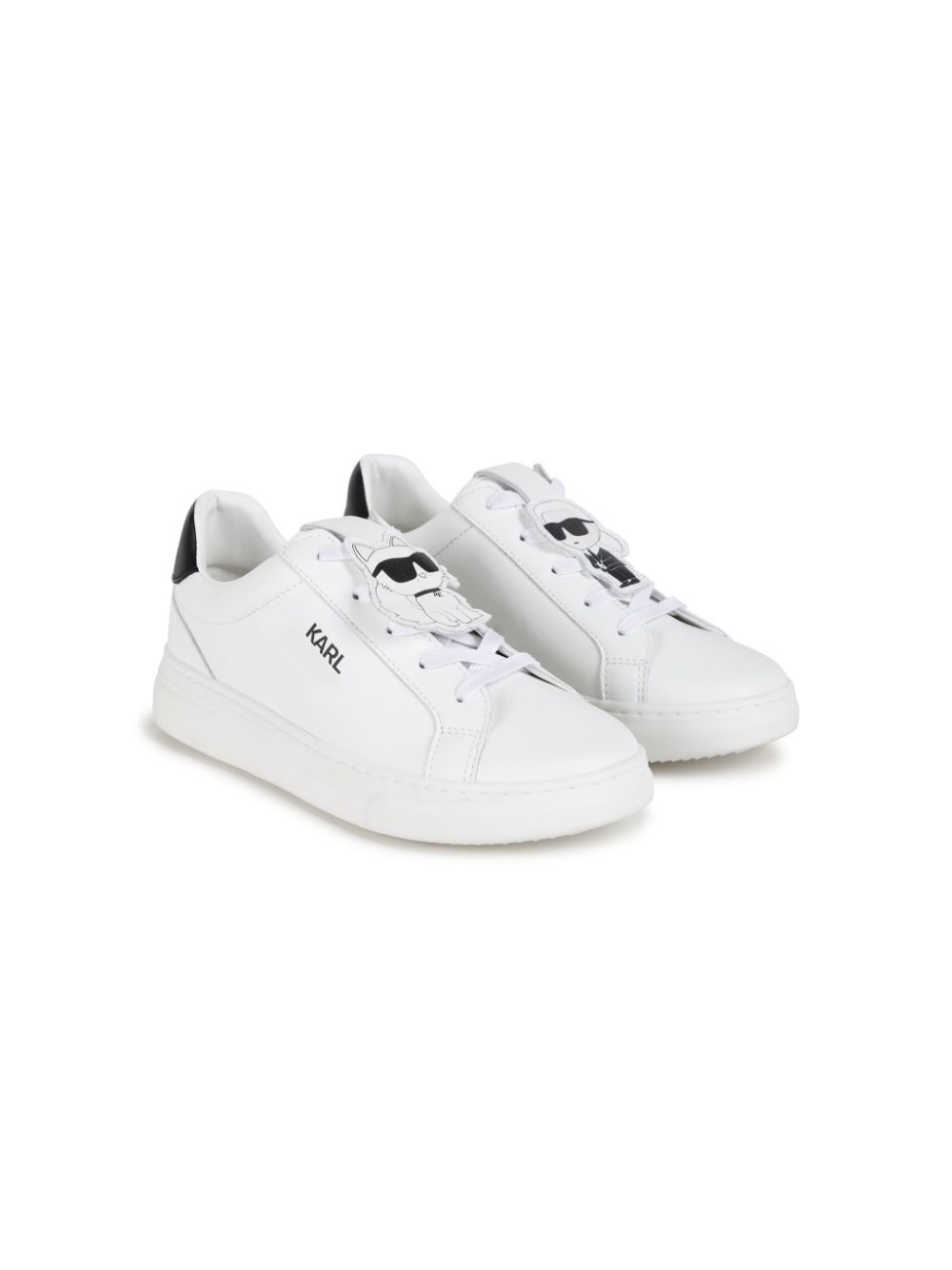 Karl Lagerfeld Kids Ikon leather sneakers - White von Karl Lagerfeld Kids