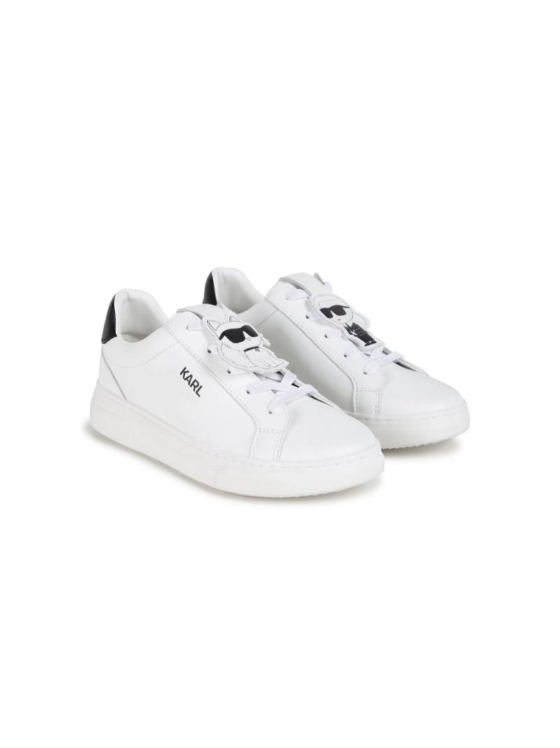 Karl Lagerfeld Kids Ikon leather sneakers - White von Karl Lagerfeld Kids