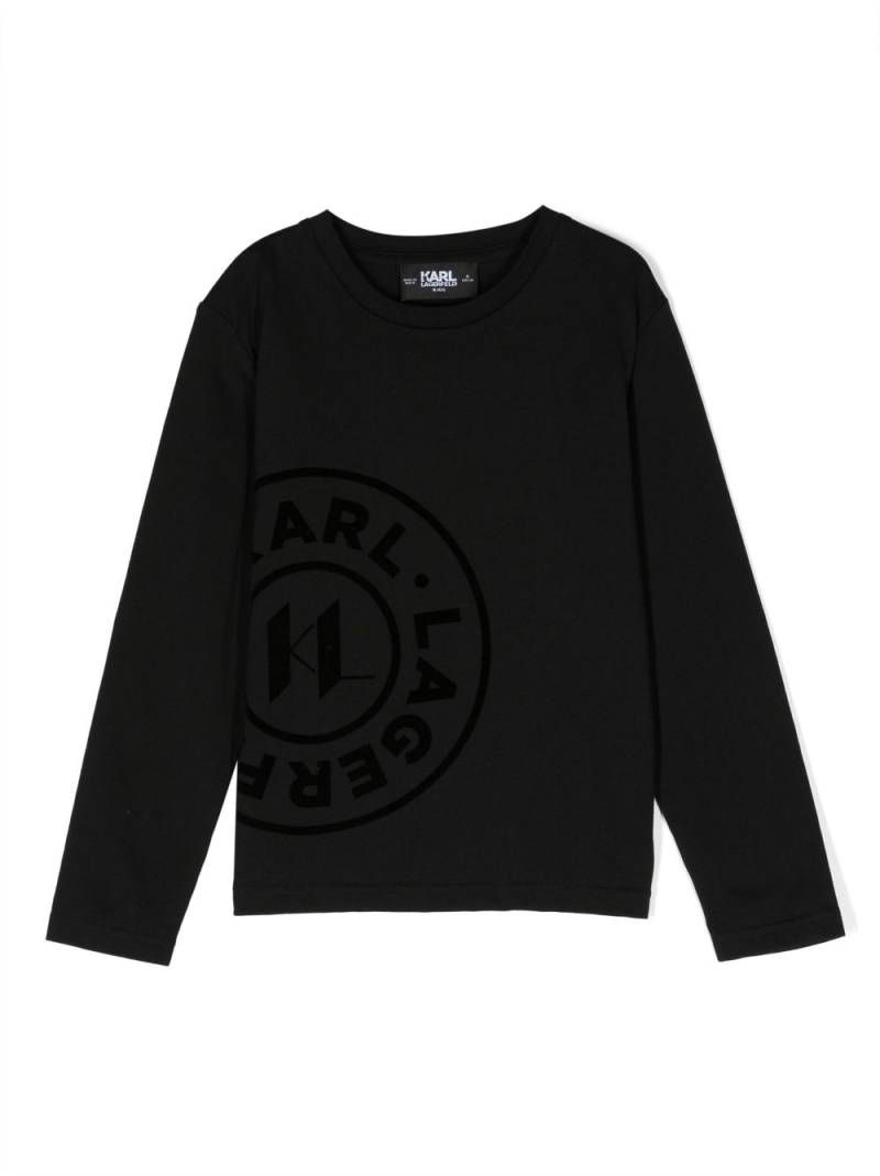 Karl Lagerfeld Kids logo-print long-sleeve T-shirt - Black von Karl Lagerfeld Kids