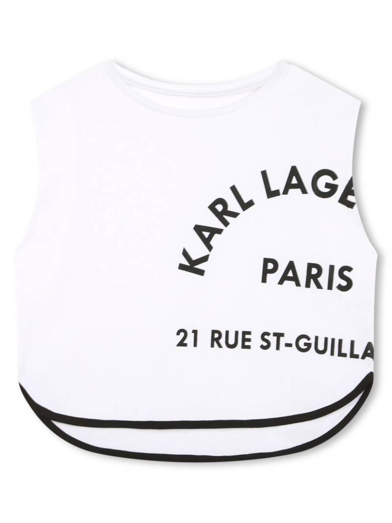 Karl Lagerfeld Kids logo-print organic-cotton top - White von Karl Lagerfeld Kids