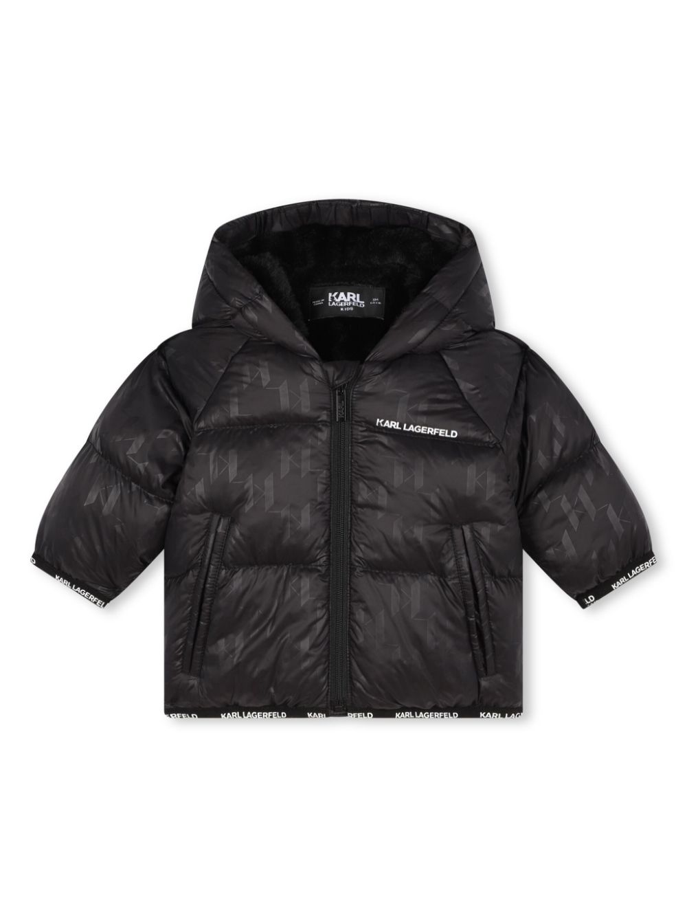 Karl Lagerfeld Kids logo print puffer jacket - Black von Karl Lagerfeld Kids