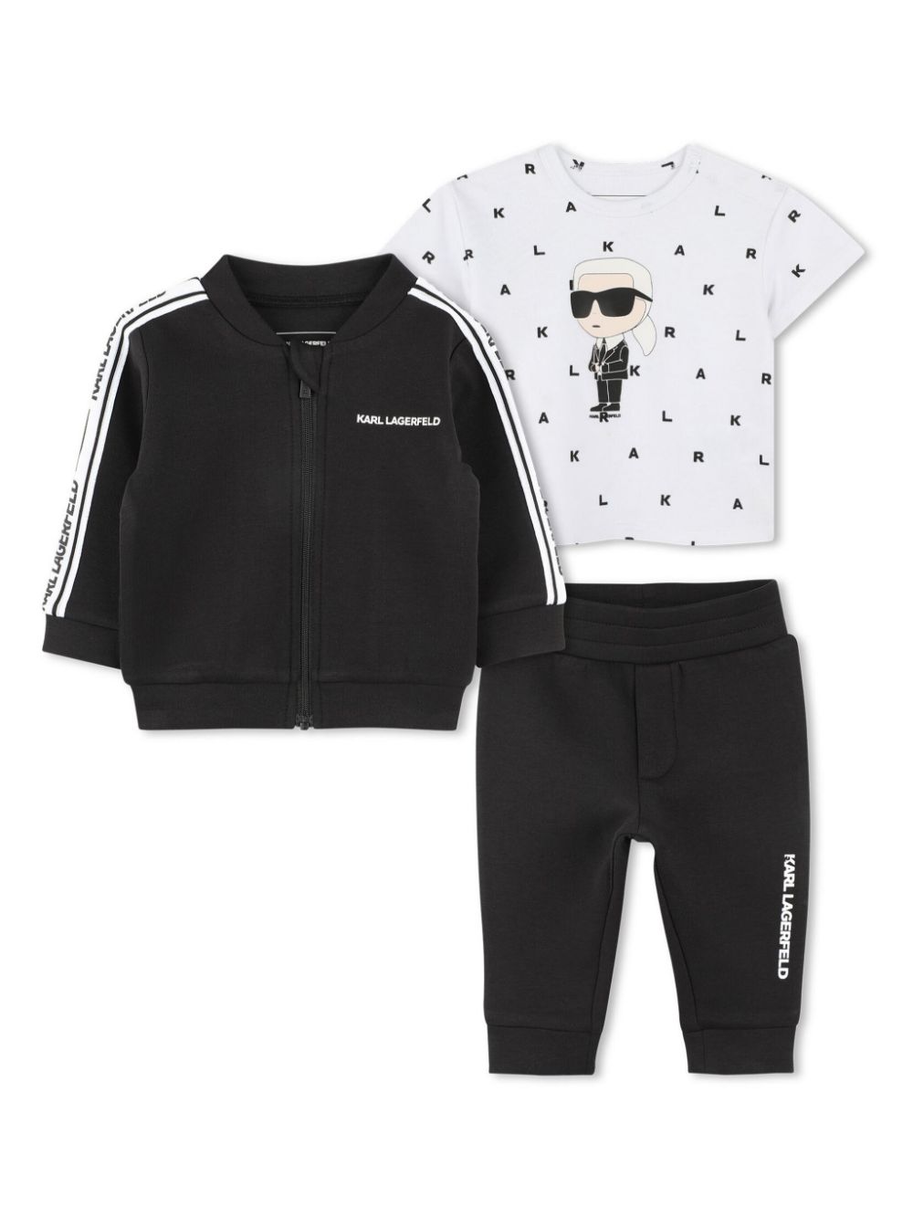 Karl Lagerfeld Kids logo-print tracksuit (set of three) - Black von Karl Lagerfeld Kids