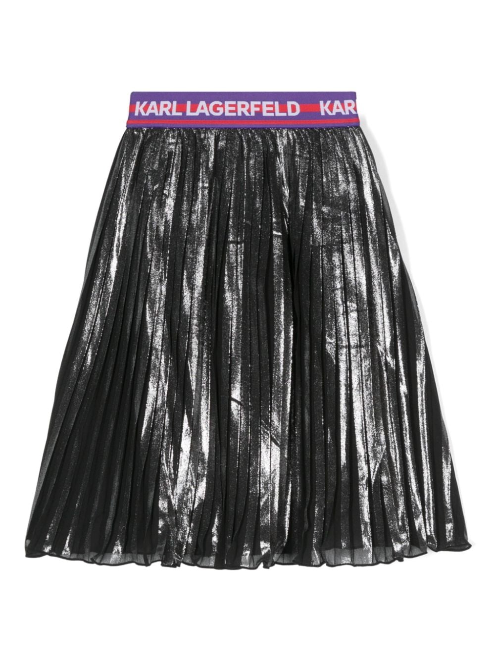 Karl Lagerfeld Kids logo-waistband midi skirt - Blue von Karl Lagerfeld Kids