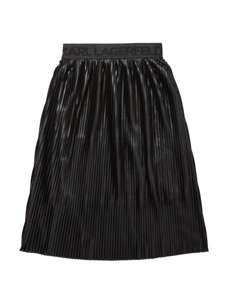 Karl Lagerfeld Kids logo-waistband pleated skirt - Black von Karl Lagerfeld Kids