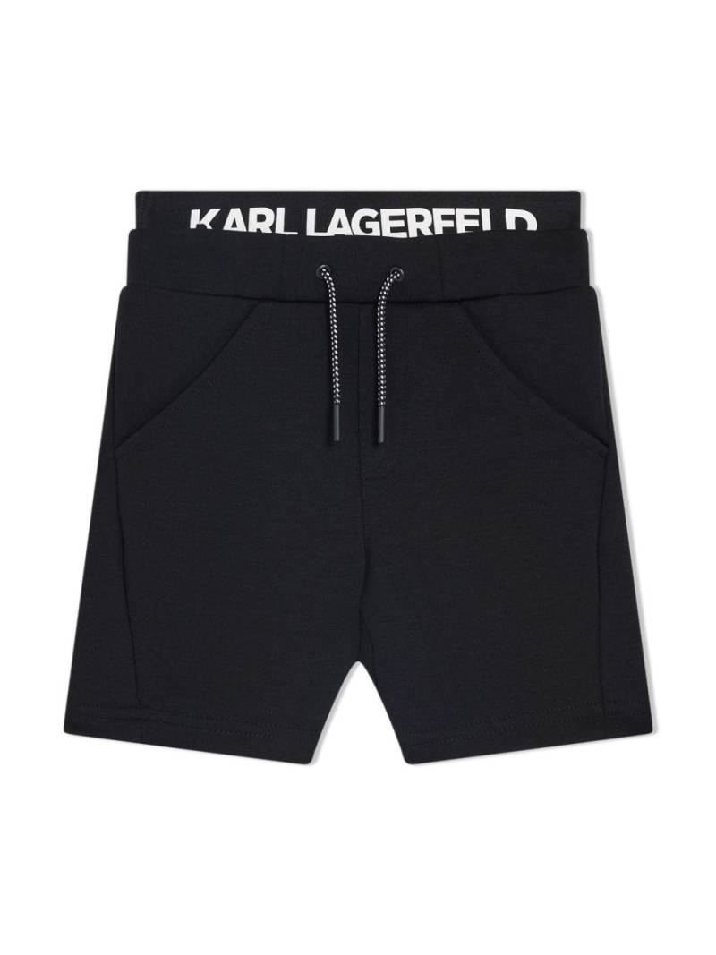 Karl Lagerfeld Kids logo-waistband track shorts - Black von Karl Lagerfeld Kids