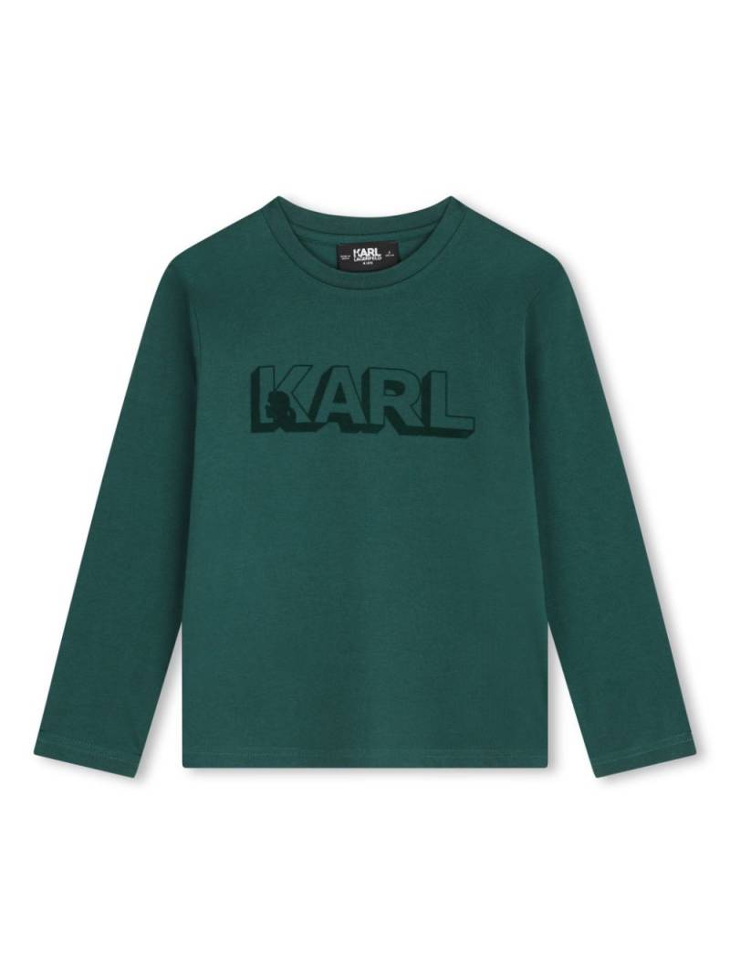 Karl Lagerfeld Kids long-sleeve organic cotton T-shirt - Green von Karl Lagerfeld Kids