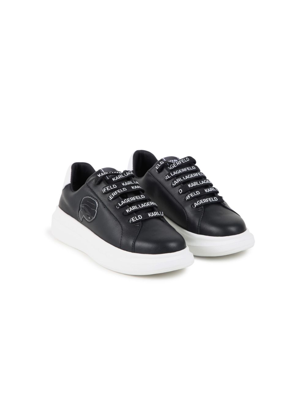 Karl Lagerfeld Kids low-top leather sneakers - Black von Karl Lagerfeld Kids