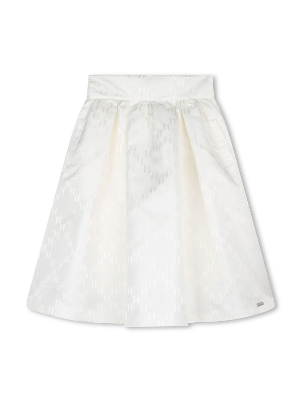 Karl Lagerfeld Kids monogram-pattern midi skirt - White von Karl Lagerfeld Kids