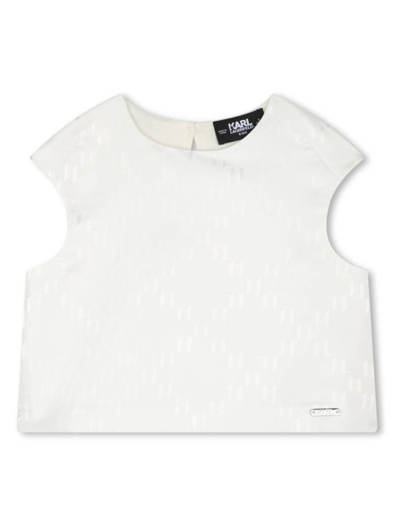 Karl Lagerfeld Kids monogram-pattern sleeveless top - White von Karl Lagerfeld Kids