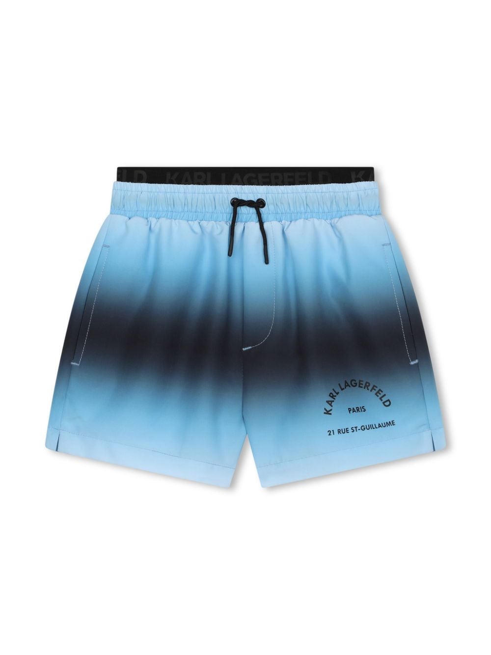 Karl Lagerfeld Kids ombré-print drawstring swim shorts - Blue von Karl Lagerfeld Kids